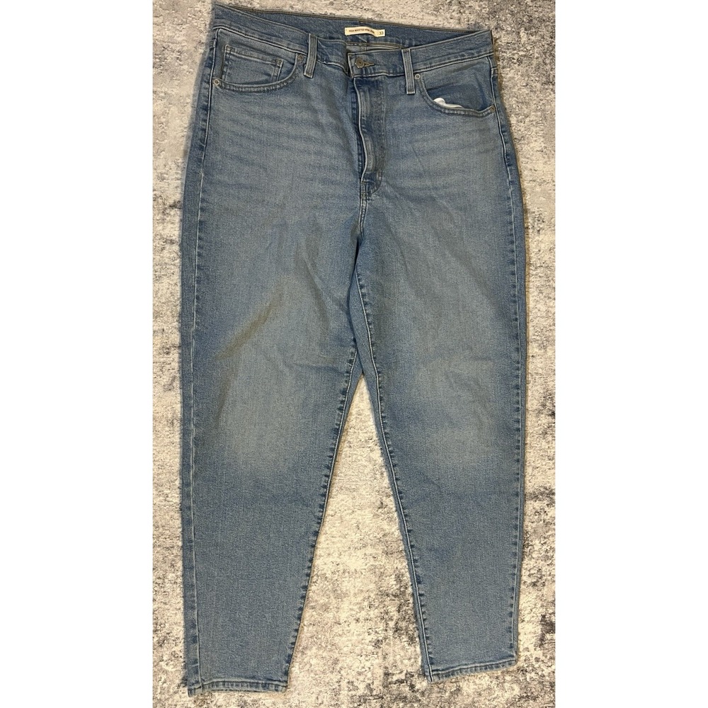 Levi's Jeans Womens 36 x 28 High Waisted Mom Jean Light Wash Blue Denim Stretch